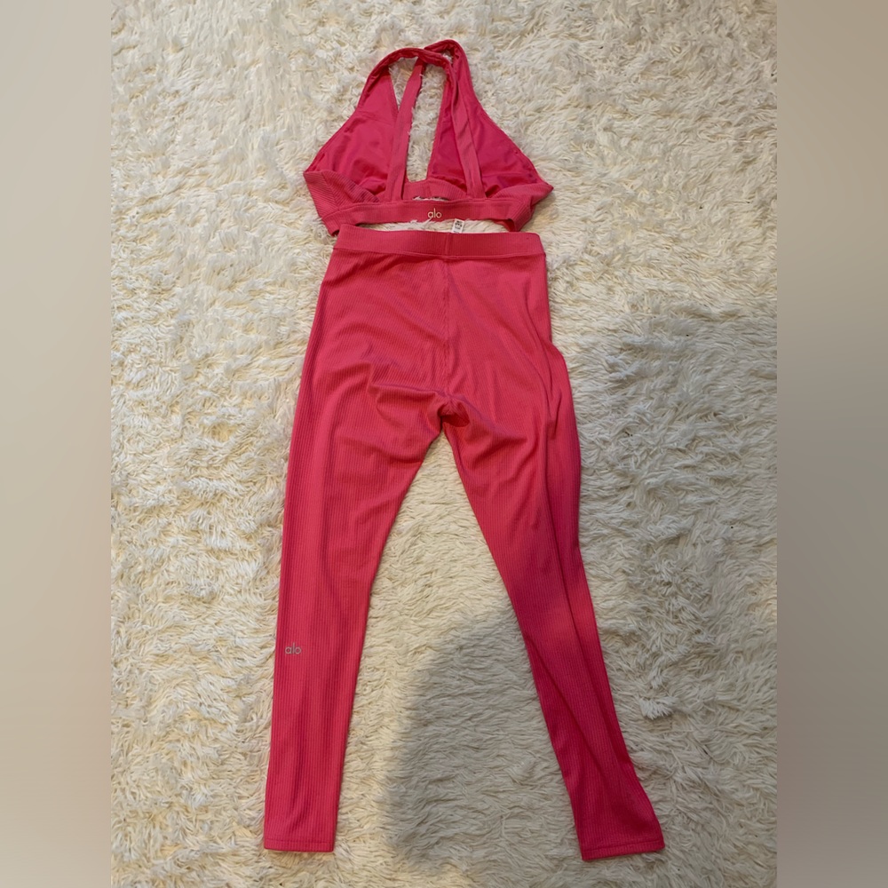 ALO Yoga | High Waisted Ribbed Leggings  | L | Bubblegum Pink | *Limited Edition